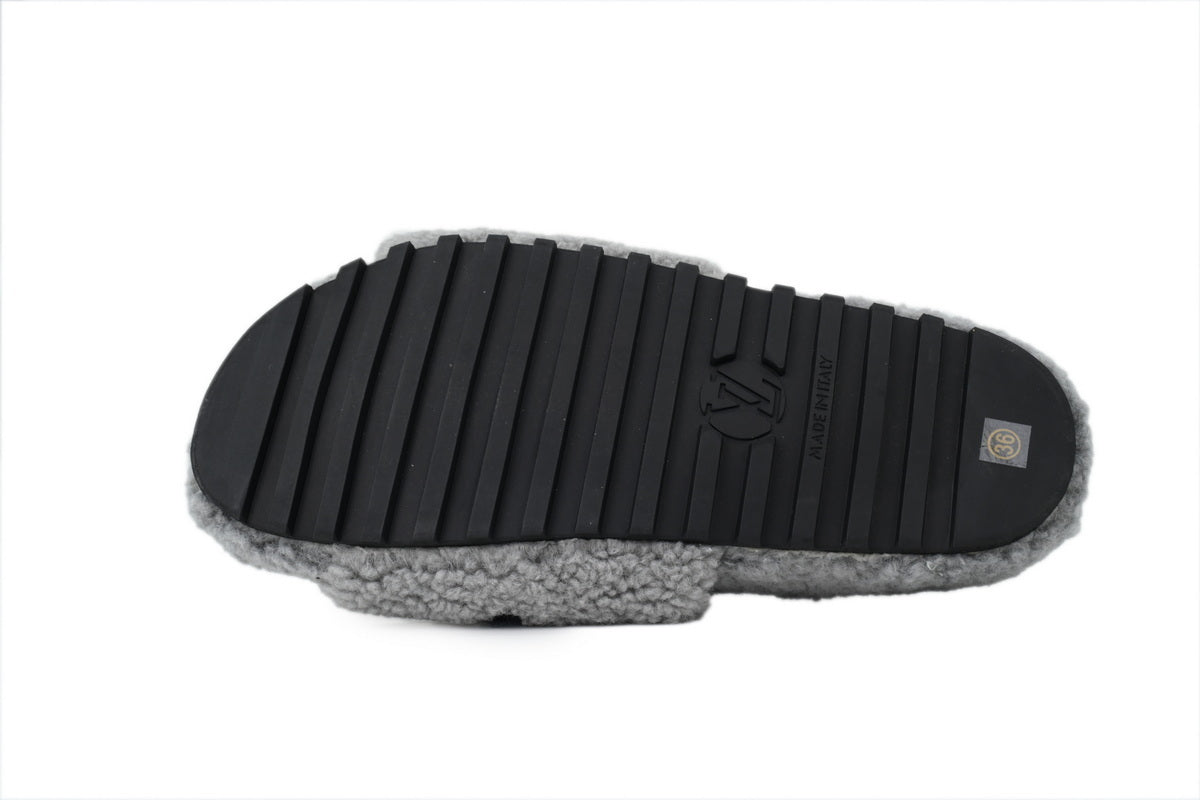 Louis Vuitton Fluffy Slides 'Grey'