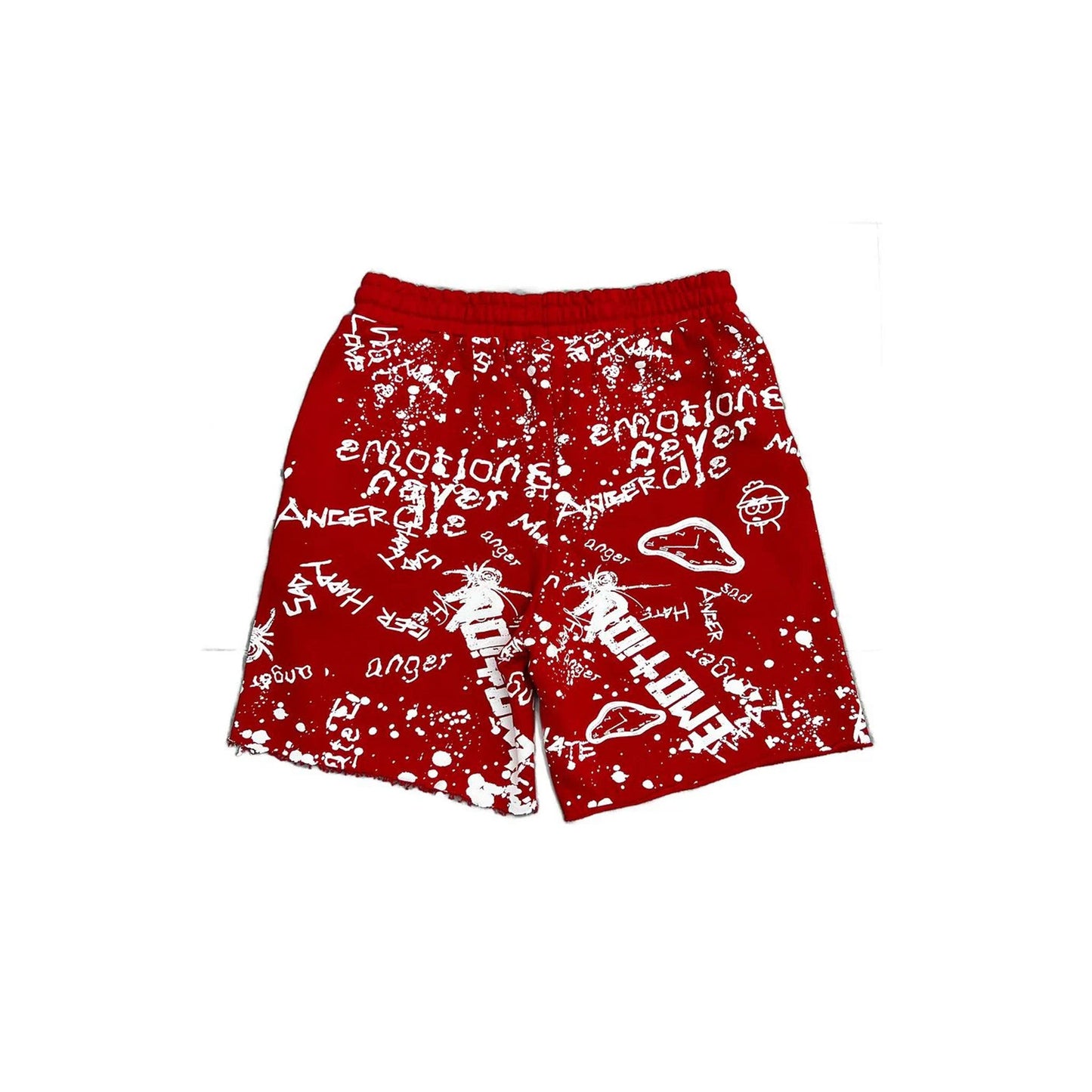 Mixed Emotions Graffiti Shorts Red