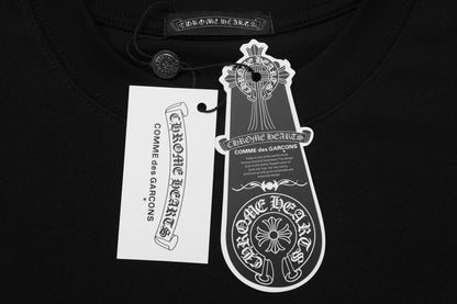 Chrome Hearts Reflective Silver-Grey Floral Cross Vintage Washed T-shirt 2626