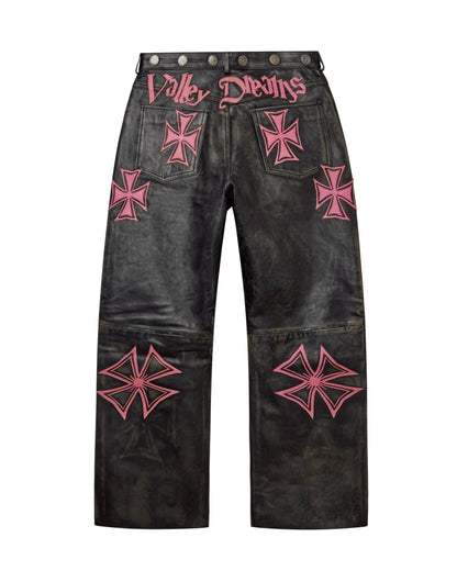 LEATHER CROXXX DENIM [BUBBLE GUM]