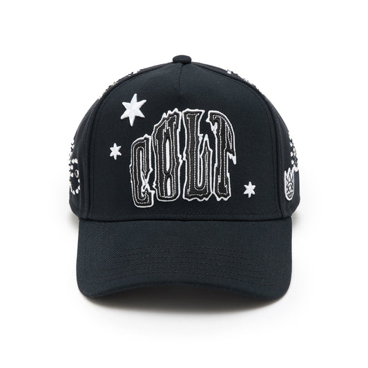 Cult x El Alfa Premium Paisley 5 Panel A Frame Trucker Hat in Black