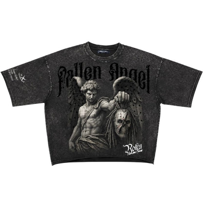 Roku Studios Fallen Angel 2.0 Enzyme Boxy Tee (Washed Black)