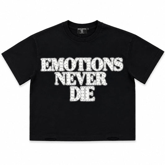 Mixed Emotion End Rhinestone Tee (Black)