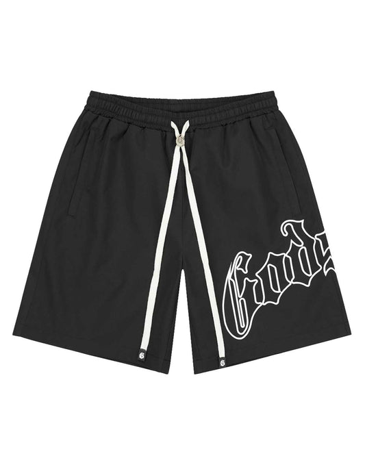 Godspeed OG Logo Nylon Shorts Black/White