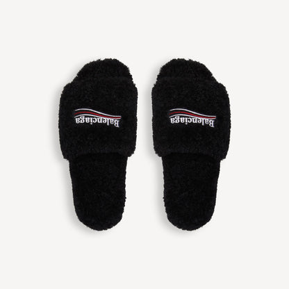 Furry Balenciaga Slide