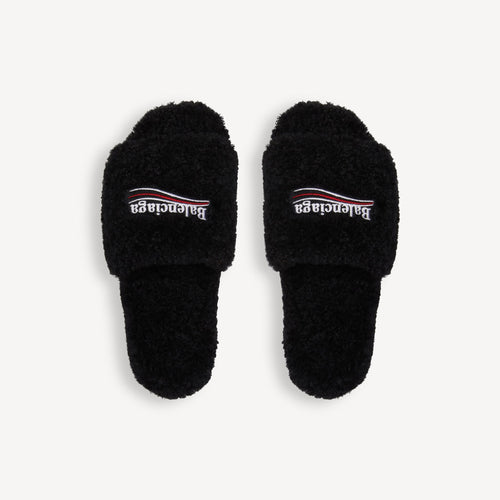 Furry Balenciaga Slide