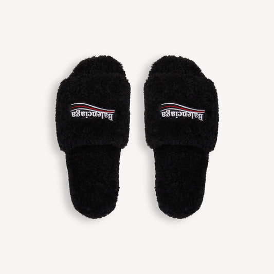 Furry Balenciaga Slide