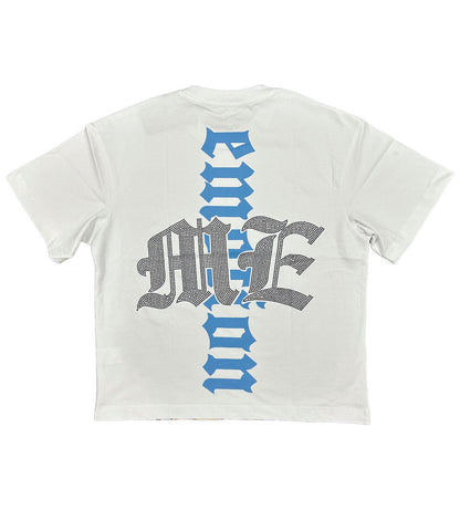 Mixed Emotions Angel Rhinestone Tee White