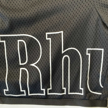 RHUDE COURT LOGO SHORTS BLACK/WHITE