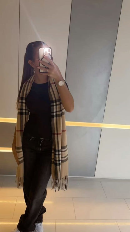Chequered Cashmere Scarf