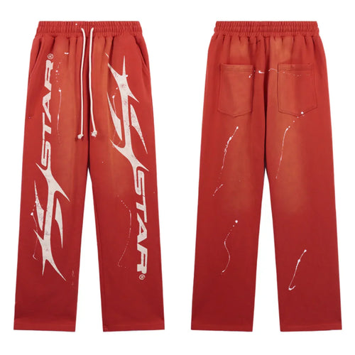 Hellstar Paint Sweatpants Red White